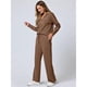 thumbnail image 5 of Conjuntos de Dos Piezas para Mujer, Moda de Otoño 2025, Pantalones Anchos, Conjunto de Estar por Casa, para Viajes y Vacaciones. Marrón M, 5 of 9