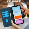 thumbnail image 7 of for iPhone 11 Wallet case with RFID Blocking Credit Card Holder,Flip PU Leather Emboss Butterfly Flower Shockproof Protective Cover Women Men for iPhone 11 Phone case,Blue, 7 of 7