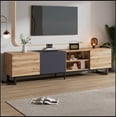 thumbnail image 2 of Modern TV with 3 Cabinets& Open Shelves, Color-matching Media Console Table for TVs, 2 of 19