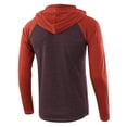 thumbnail image 3 of VNKIDY Men's Hoodies Lightweight Color Block Drawstring Hooded Henley Shirt Long Sleeve Loose Fit Pullover For Casual Daily Wear Versatile Tops, 3 of 3