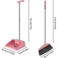 thumbnail image 4 of Upright Broom and Dustpan Set with Long Handle \u2013 Adjustable Standing Broom & Dustpan with Comb Teeth for Home, Kitchen, Office, Indoor & Outdoor Cleaning (Pink), 4 of 8