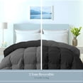 thumbnail image 3 of ROYALE LINENS Reversible Comforter - Full Size Duvet Insert - All Season Soft Quilted Comforters with 8 Corner Tabs - Down Alternative Bedding Comforter - Duvet Insert (Black/Charcoal, Full 82"x86"), 3 of 9