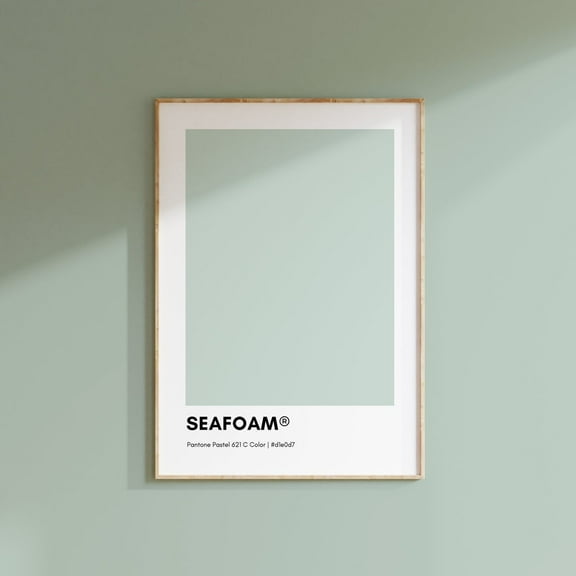 Seafoam Green Pantone, Green Pantone Print Poster, Green Pantone Wall Art, Pantone Colors, Pantone Print, Color Swatch Wall Art, Modern Wall Decor, 8x12 UNFRAMED
