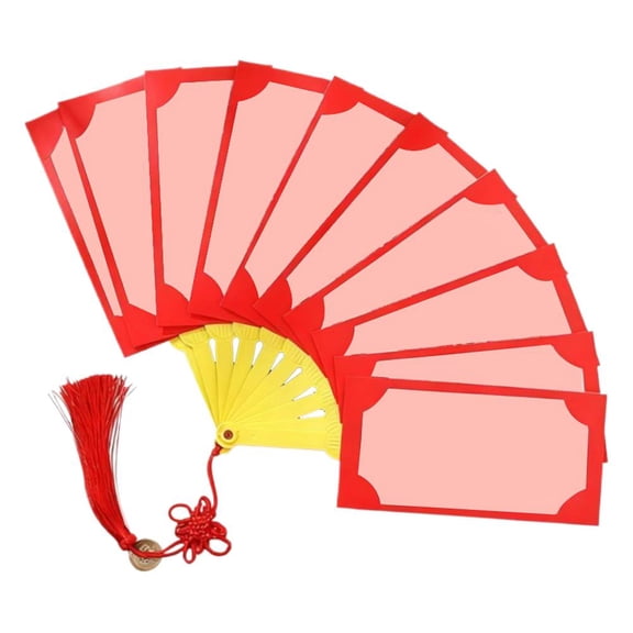 Unique Fan-Shaped Red Envelopes, Creative Design for Chinese New Year, Wedding, Holiday Cash Gifts, Set of High-Quality Paper Packets
