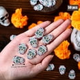 thumbnail image 3 of 50 Pieces Artificial Marigold Flowers and 50 Pieces Sugar Skull Day of The Dead Decor Dia De Los Muertos Decor for Diwali, Indian Festival, DIY Marigold Garland Wedding Halloween Decoration, 3 of 7