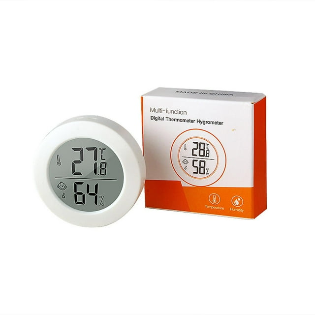 Mini Thermometer Hygrometer Indoor 2 Pieces Lcd Room Thermometer Humidity Meter Digital Indoor Room Temperature Meter White(2023 Hot 2024 New)