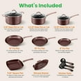 thumbnail image 2 of NutriChef Nonstick Kitchen Cookware Pots and Pans, 20 Piece Set, AGold, 2 of 9