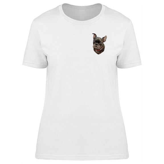 Cute Black French Bulldog Head Tee Women's -Image by Shutterstock