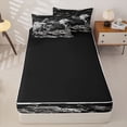thumbnail image 4 of Castle Fairy Edgy ATV Art Zipper Full Size Comforter Sets with Fitted Sheet and 2 Pillowcases,Monochrome Off-Road Print Zipper Bedding Set for Bedroom,Black,4pcs,Black Reversible, 4 of 6