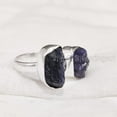 thumbnail image 3 of Blue Sapphire Ring, Rough Blue Sapphire Ring, September Birthstone, Adjustable Ring, 925 Sterling Silver, Womens Ring, Christmas, Thanksgiving, Handmade, Statement Jewelry, Rough Gemstone Jewelry, 3 of 4