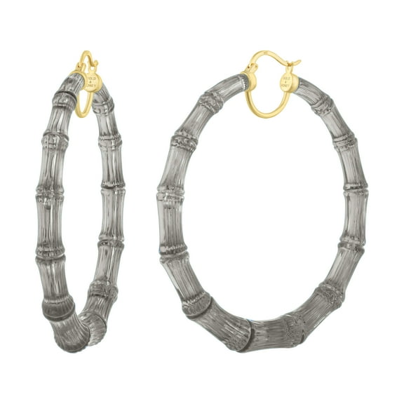 XL Blackberry Lucite Bamboo Hoops