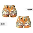 thumbnail image 6 of Yiaed Halloween Flamingos Print Women's Athletic Shorts Running Shorts Sporty Short High Waisted Elastic Workout Shorts for Yoga Gym Running & Sports -Medium, 6 of 8