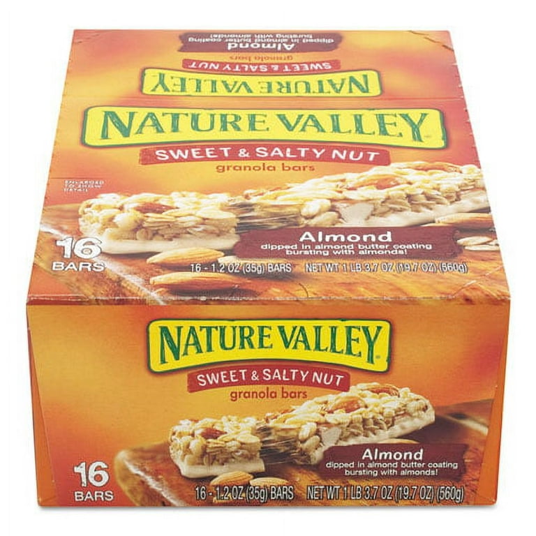 Granola Bars, Sweet and Salty Nut Almond Cereal, 1.2 oz Bar, 16/Box Granola Bars, Sweet and Salty Nut Almond Cereal, 1.2 oz Bar, 16/Box