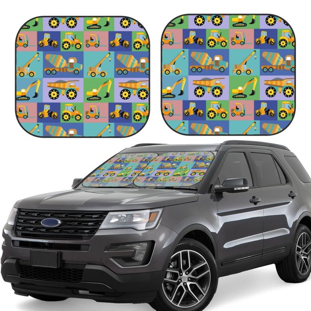 Wukai Construction Machinery Car Front Windshield Sun Shade,Sun Visor Shield Block Automotive Interior Protector Blocks UV Rays-Medium