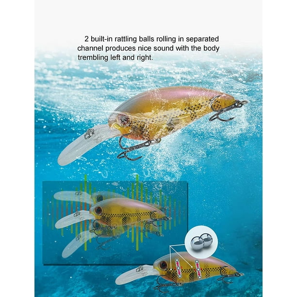 Facikono Crankbait Crank Baits Lures for Bass Fishing, 10Pcs Deep Diving  Crankbaits Wobbler, 3.94in Swimbait 