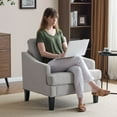 thumbnail image 6 of Bezseller Modern Accent Chair, Upholstered Armchair with Solid Legs,for Living Room, Bedroom, Office, Beige, 6 of 10