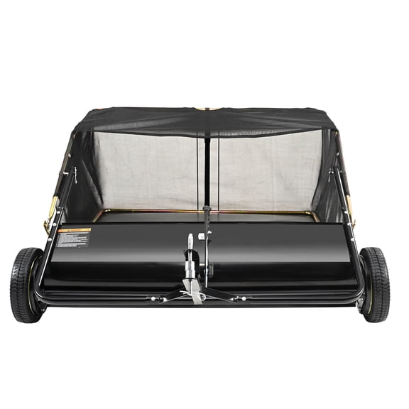 KFFKFF Tow-Behind Lawn Sweeper, 50-inch Pull-Behind Grass and Leaf Collector, 26 cu. ft High-Capacity Yard Sweeper with Adjustable Height for Lawn, Garden, and Farm Maintenance