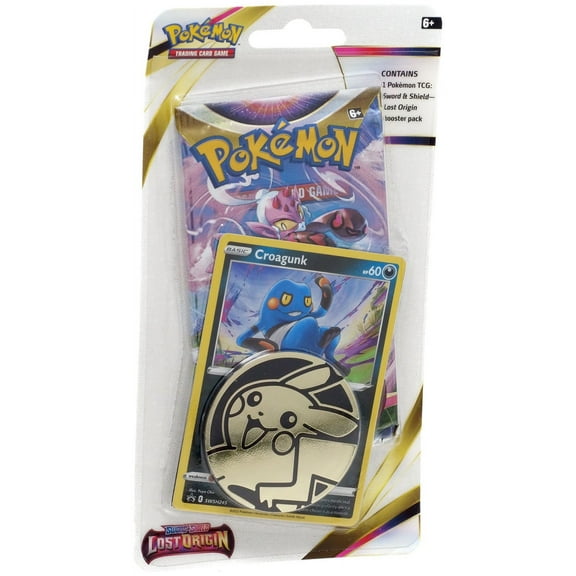 Pokemon Sword & Shield Lost Origin Croagunk Checklane BLISTER Pack (Booster Pack, Promo Card & Coin)