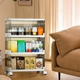 thumbnail image 2 of YOTQUSKI 4 Tier Rolling Storage Cart, Utility Cart on Wheels, Bathroom Cart, Rolling Kitchen cart, Rolling Cart Organizer for Office, Living Room, Kitchen, Laundry, Daily Necessities, 2 of 7
