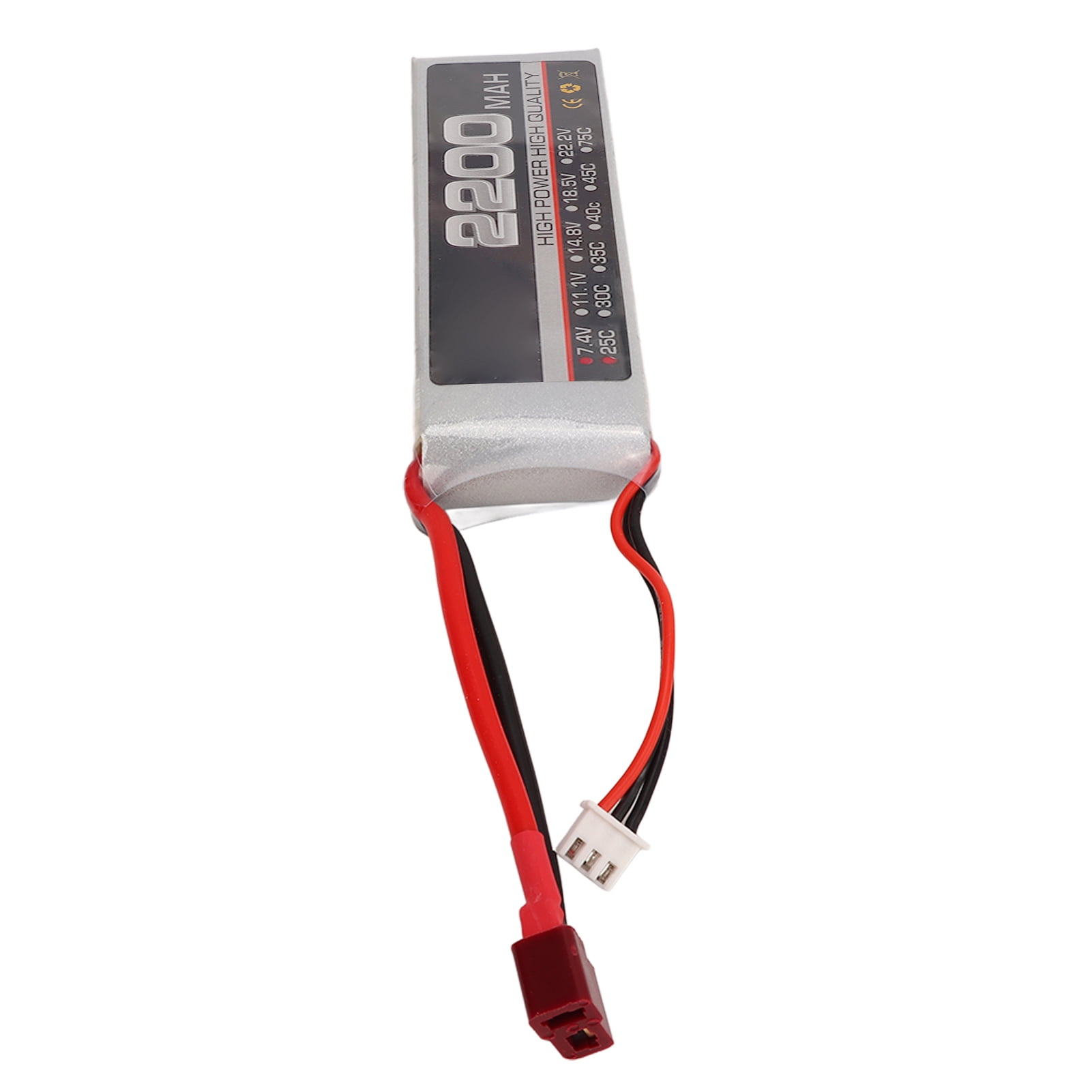Lipo Battery 7.4V 2S 2200mAh 25C High Discharge Rate RC Batteries for RC Model Drone Flying Accessories T Plug