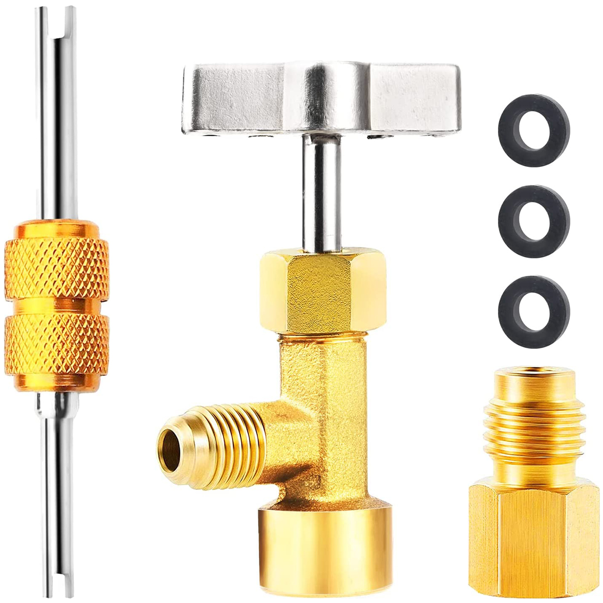 R134A Self Sealing Puncture Can Tap for 1/4" and 1/2" AC Charging Hoses