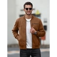 thumbnail image 4 of Colsmile Men's Faux Suede Bomber Jacket, Casual Lightweight Vintage Varsity Coat Zip Up Outerwear, 4 of 8