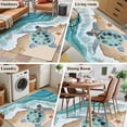 thumbnail image 5 of 3'x5' Area Rugs, Ocean Turtle Indoor Outdoor Area Rug for Living Room Bedroom, Gradient Turquoise Wave Starfish Beach Washable Bathroom Rugs Kitchen Floor Carpet Mats Home Decor Aesthetic, 5 of 8