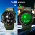 thumbnail image 2 of SKMEI Digital Watch Men, Mens Digital Sports Watch LED Screen Military Waterproof Wrist Watches for Men Casual Stopwatch Alarm Countdown Army Watch, 2 of 14