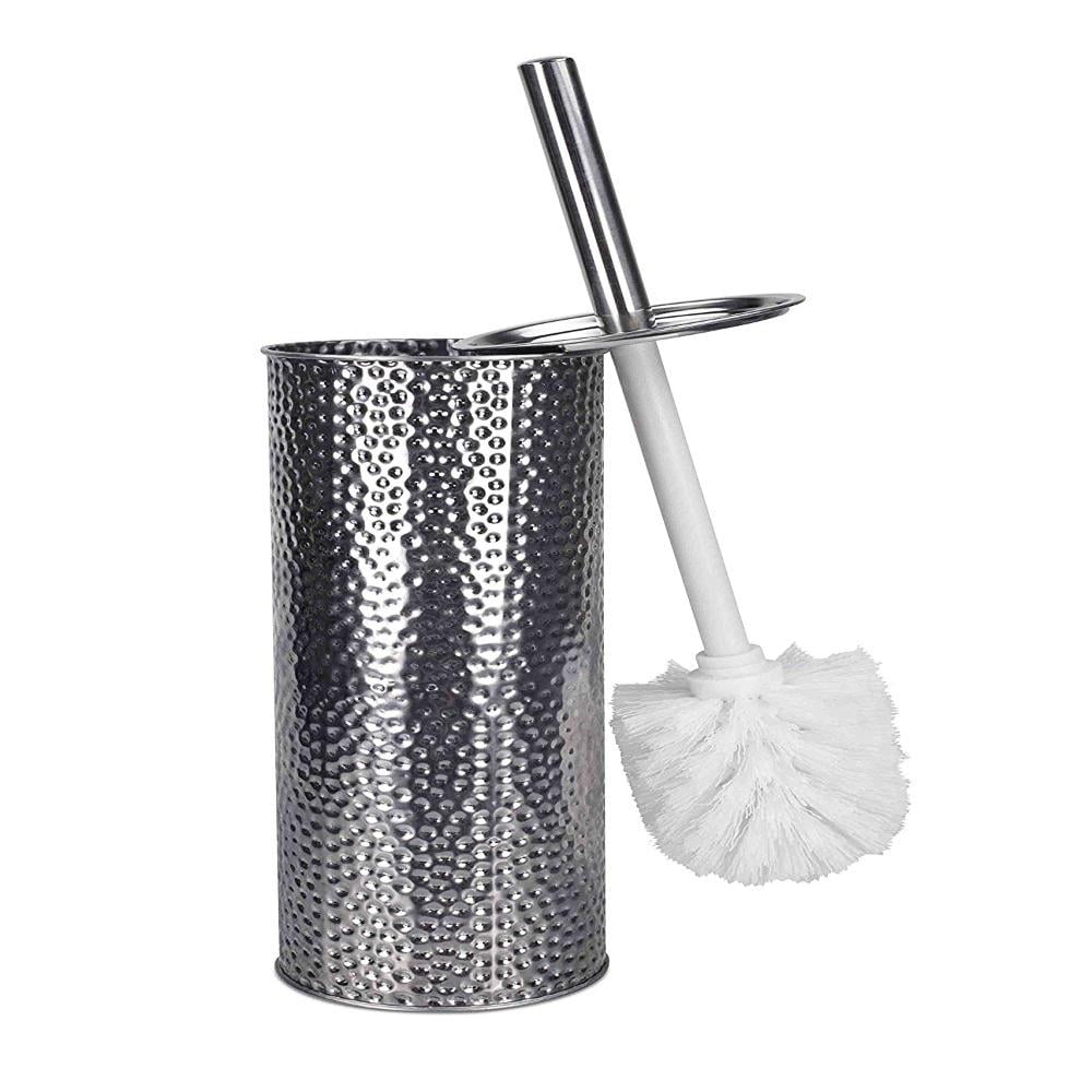 Hammered Stainless Steel Toilet Brush with Holder, HIGH QUALITY TOILET
