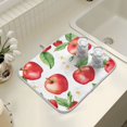 thumbnail image 4 of Yayeee Dish Drying Mat for Kitchen Counter 18" x 24" Microfiber Super Absorbent Coffee Decorative Pad, White Apple Pattern, 4 of 9