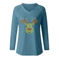 thumbnail image 5 of Pntutb Moda Mujer Causal Con Cuello En V Blusa Estampada Camiseta De Manga Larga Tops De Otoño Pntutb Pntutb-5167, 5 of 5