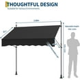 thumbnail image 2 of Manual Retractable Patio Awning 118" x 118" with Adjustable Height, UV Protection & Crank Handle – Ideal for Backyard, Garden, Outdoor Shade Black, 2 of 7