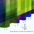 thumbnail image 6 of Blue and Purple Checkered Pattern Modern Waterproof Shower Curtain Set with 12 Hooks, Washable Decorative Bathroom Shower Curtain, 6 of 6