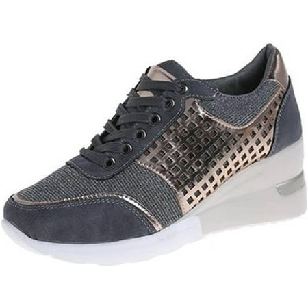 

Round Thick Sole Low Top Stitching Outdoor Sports Lace-up Comfortable Casual Shoes