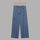thumbnail image 5 of Negocios Pantalones Casuales para las Mujeres Más Talla Alta Cintura Pierna Recta Trabajo Capris, Corbata Delantera con Bolsillos, Poliéster Oficina Y Uso Diario, 5 of 8