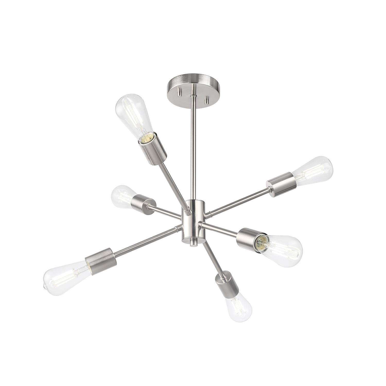 Better Homes & Gardens 6 Lights Semi-Flush Mount, Satin Nickel, Bulb Not Included