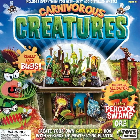 Toys By Nature: Carnivorous Creatures - DIY Biosphere Terrarium Starter Kit, Grow Meat-Eating Plants, Create Your Own Carnivorous Bog, Adults-Kids 4+