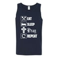 thumbnail image 2 of Eat Sleep Pray Repeat for Christians Faith | Mens Inspirational/Christian Graphic Tank Top, Navy, 3XL, 2 of 3