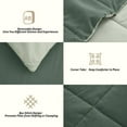 thumbnail image 3 of Comforter Full All Season Down Alternative, Cooling Quilted Duvet Insert, Bed Comforter with Corner Tabs, Washable Hypoallergenic Reversible Quilt, Dark Green/Sage Green, 3 of 8
