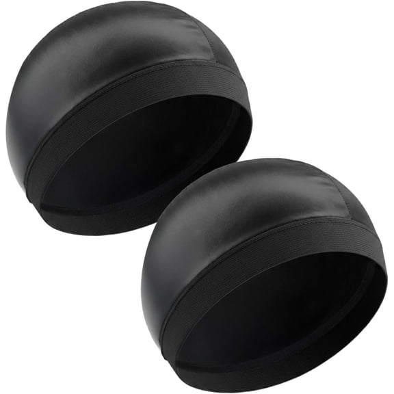 2PCS Satin Skull Cap Wave Cap for Men Black
