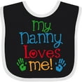 thumbnail image 3 of Inktastic My Nanny Loves Me Grandson Boys or Girls Baby Bib, 3 of 4