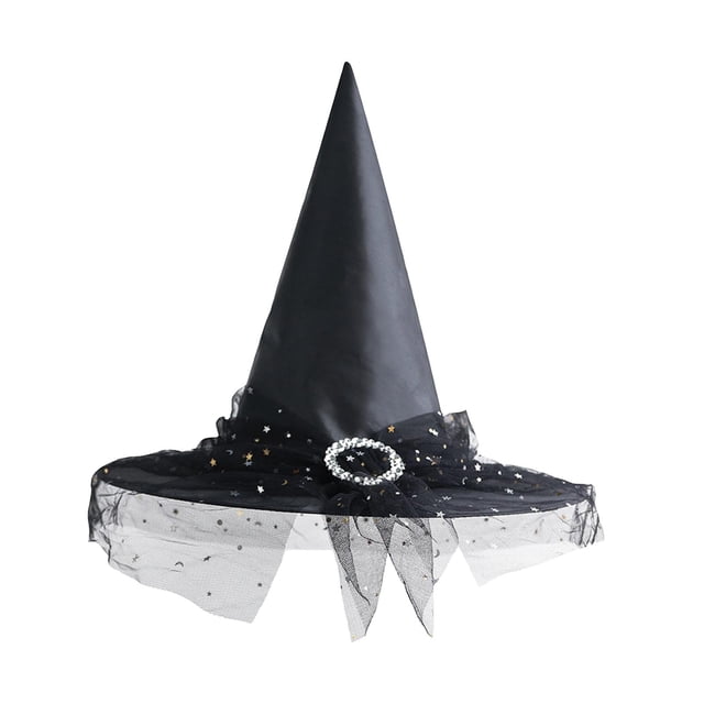 Sombrero de Halloween Yinane sombrero de personaje puntiagudo para adultos negro