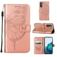 thumbnail image 3 of Dteck Samsung S21 Case, Butterfly Patterned Wallet Case, Magnetic Hand Strap Credit Card Holder Slots Synthetic Leather Kickstand Protective Cover For Samsung Galaxy S21, Rosegold, 3 of 11