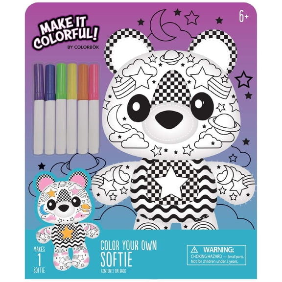Colorbok Make It Colorful! Color Your Own Plush-Softie Bear