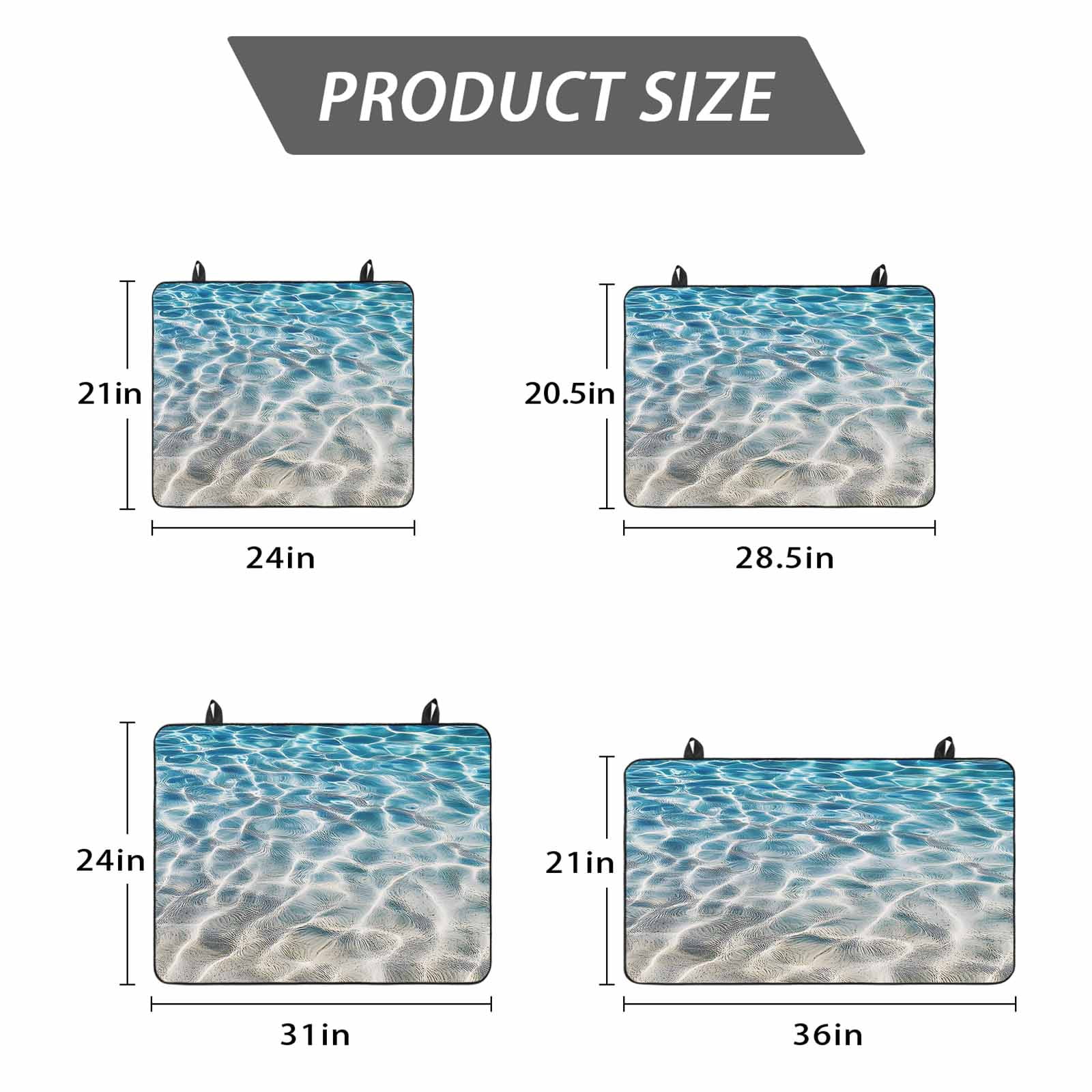 Blue Ocean Stove Top Cover for Electric Stove, Heat-proof & Non Slip Glass Top Stove Cover Protector, Summer Water Ripple Sea Waves Texture Kitchen Flat Cooktop Rubber Mat 24x21 Inches