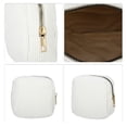 thumbnail image 3 of Women Portable Solid Color Cosmetic Bag for Vacation Camping Gym Travel White Corduroy, 3 of 4