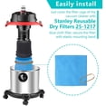 thumbnail image 4 of KEEPOW Reusable Dry Filters Bag Compatible with Stanley 1-6 Gallon Wet/Dry Vacuums, Part# 25-1217 (9 Pack), 4 of 7