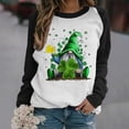 thumbnail image 2 of FAVIPT Women Shamrock St Patricks Day Sweatshirt Cute Gnome Graphic Pullover Top Casual Crewneck Long Sleeve Valentines Day Shirts 2025 Black,S, 2 of 3