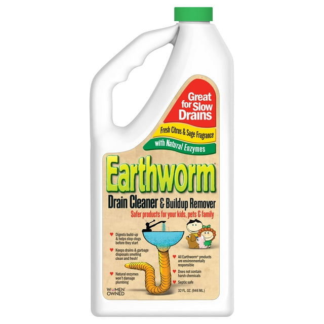 Limpiador de desagües para eliminar lombrices, 946 ml, con enzimas naturales