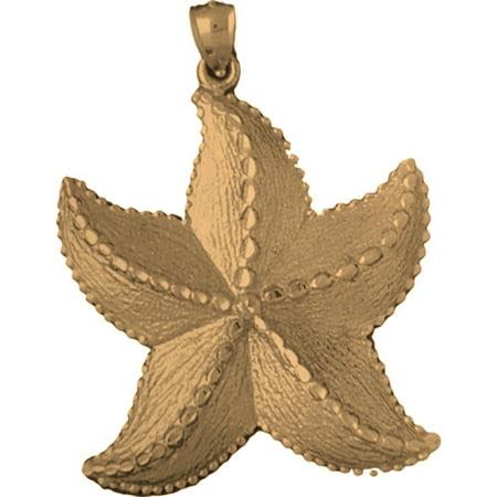 10K Yellow Gold Starfish Pendant - 53 mm